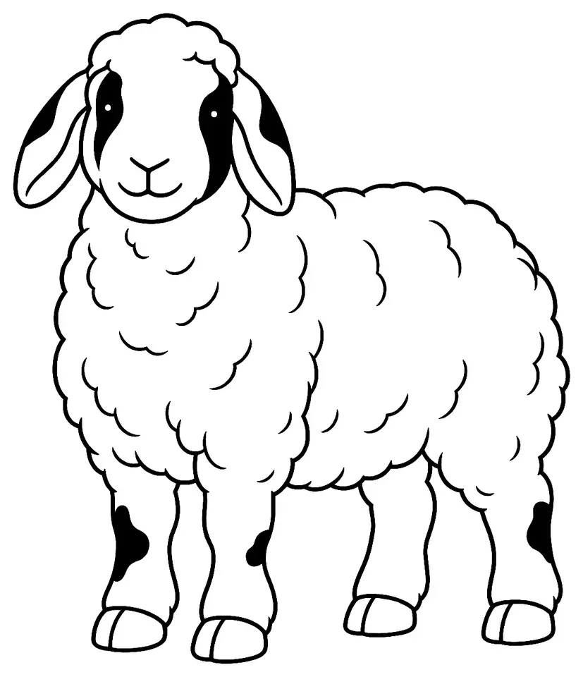 Coloriage de Muzaffarnagari : dessin au trait noir à colorier
