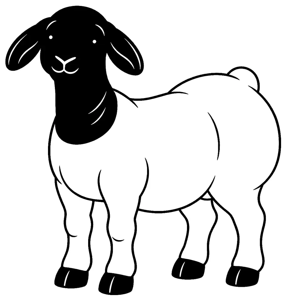 Coloriage de Nangue à tête noire : dessin au trait noir à colorier