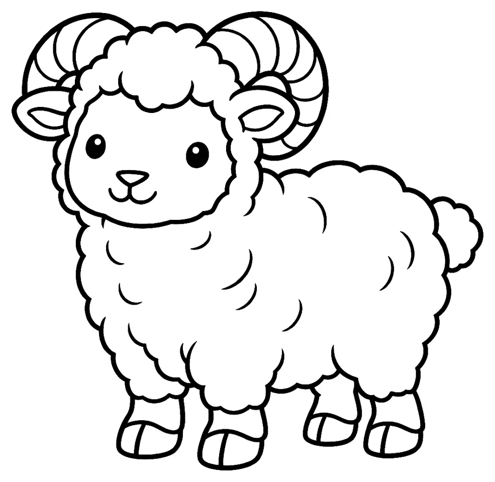 Coloriage de North Ronaldsay : dessin au trait noir à colorier