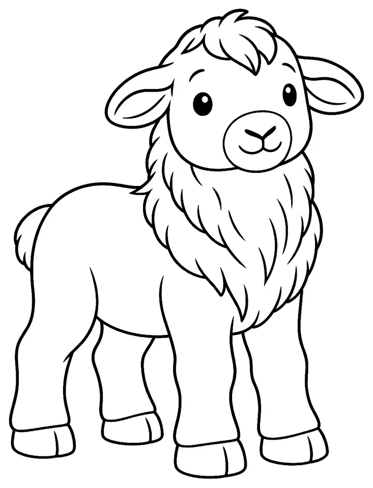 Coloriage de Pelibüey : dessin au trait noir à colorier
