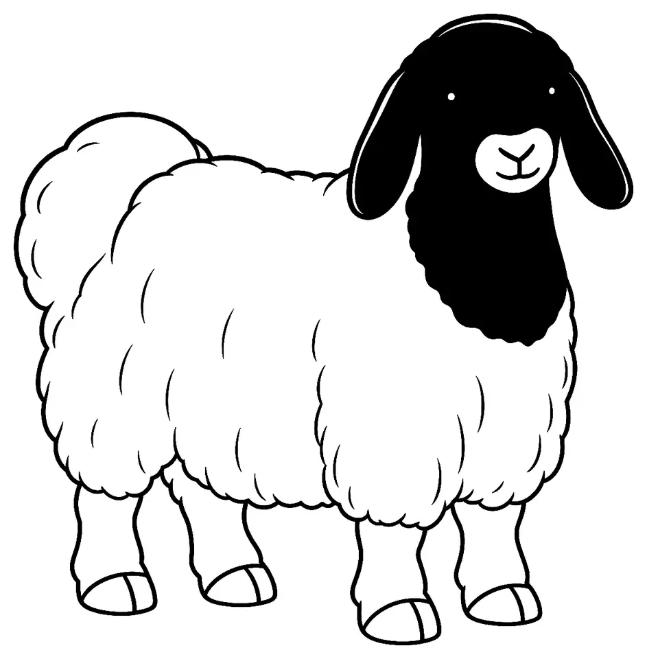 Coloriage de Persan à tête noire : dessin au trait noir à colorier