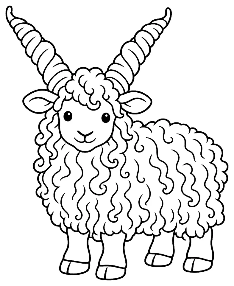 Coloriage de Racka : dessin au trait noir à colorier