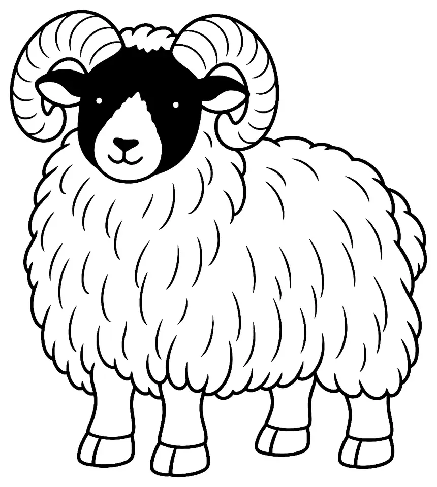 Coloriage de Rough Fell : dessin au trait noir à colorier