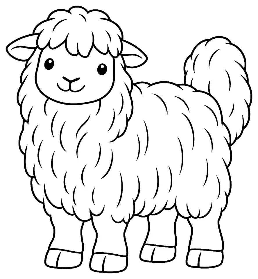 Coloriage de Sabi : dessin au trait noir à colorier