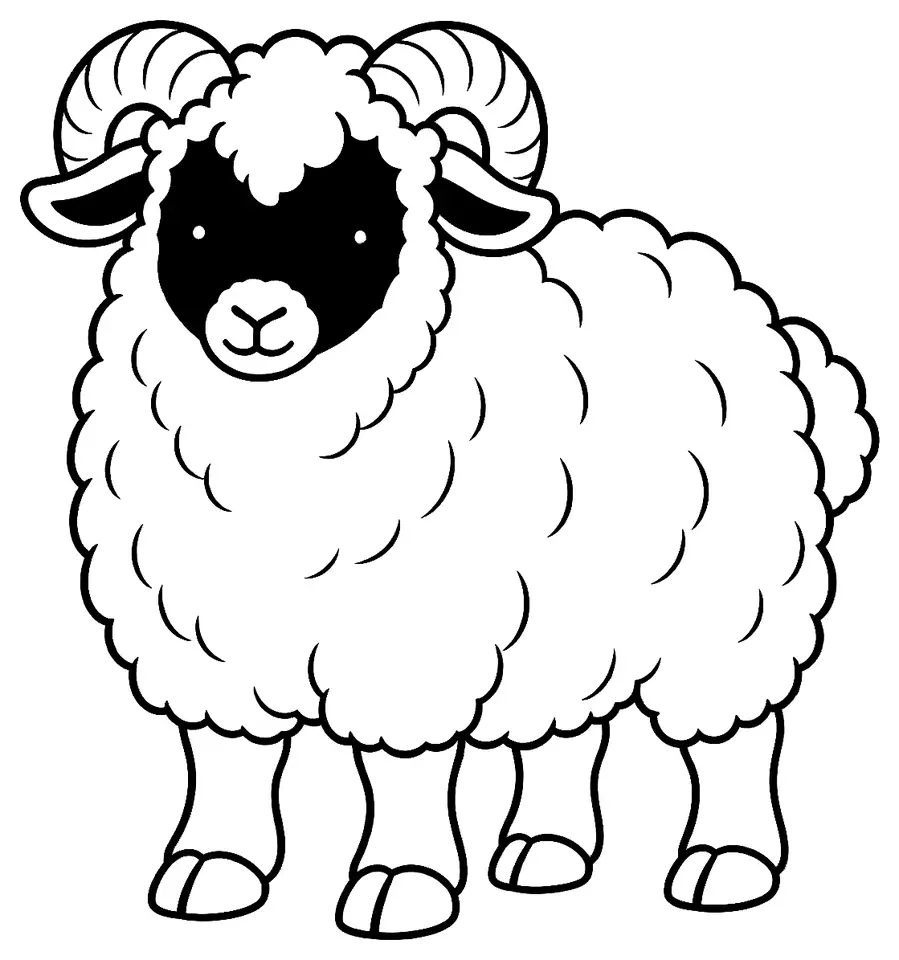Coloriage de Scottish Blackface : dessin au trait noir à colorier