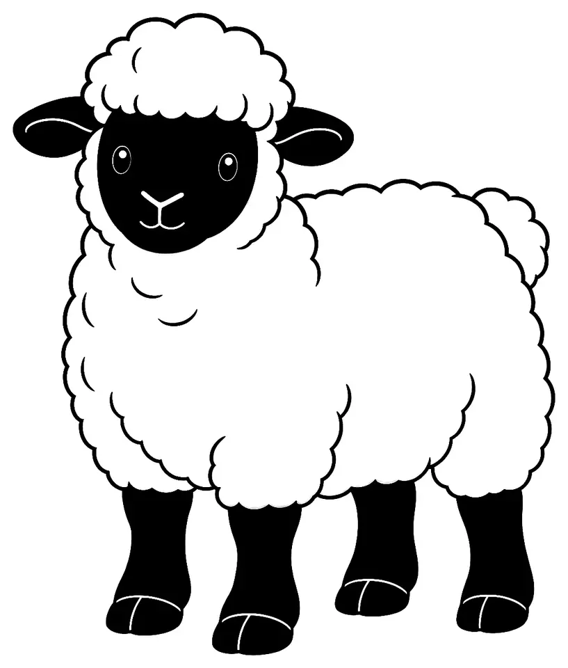 Coloriage de Shropshire : dessin au trait noir à colorier