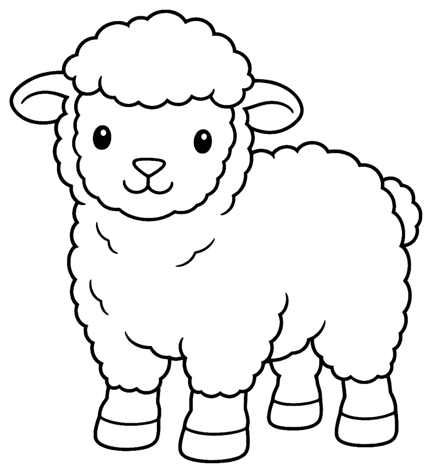 Coloriage de Southdown : dessin au trait noir à colorier