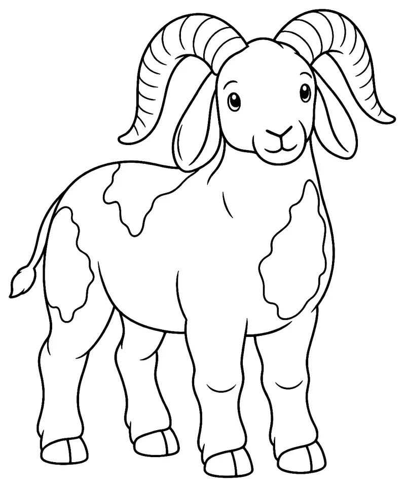 Coloriage de Touabire : dessin au trait noir à colorier