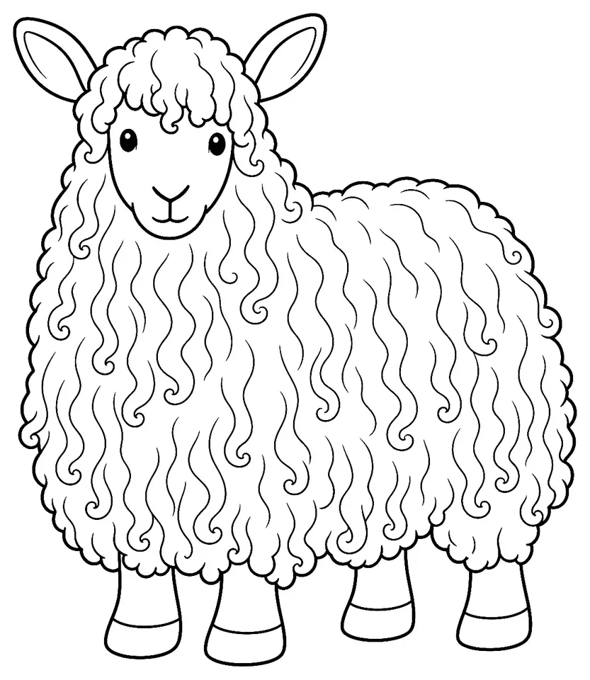 Coloriage de Wensleydale : dessin au trait noir à colorier
