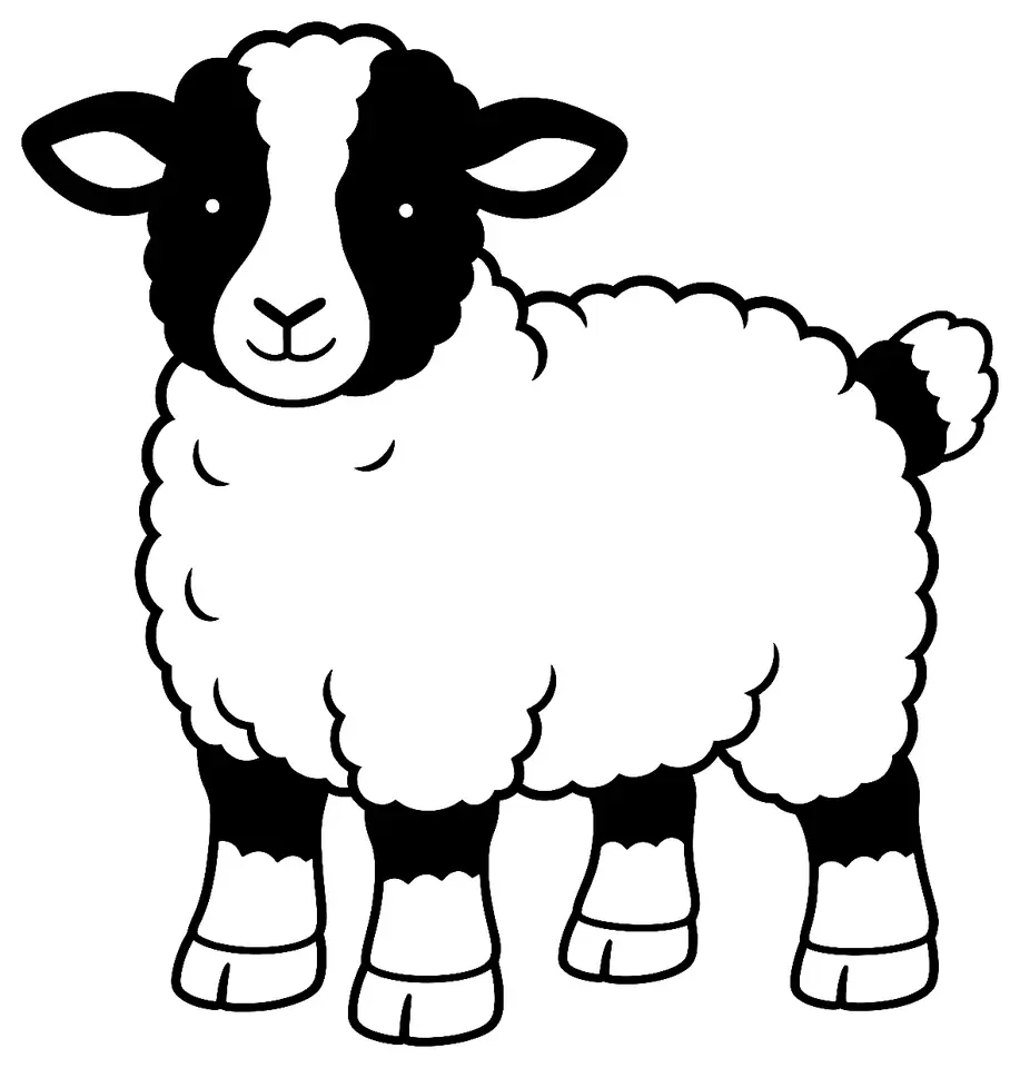 Coloriage de Zwartbles : dessin au trait noir à colorier