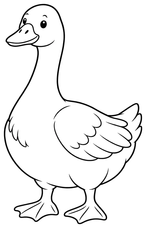 Coloriage de Oie blanche de Slovaquie : dessin au trait noir à colorier
