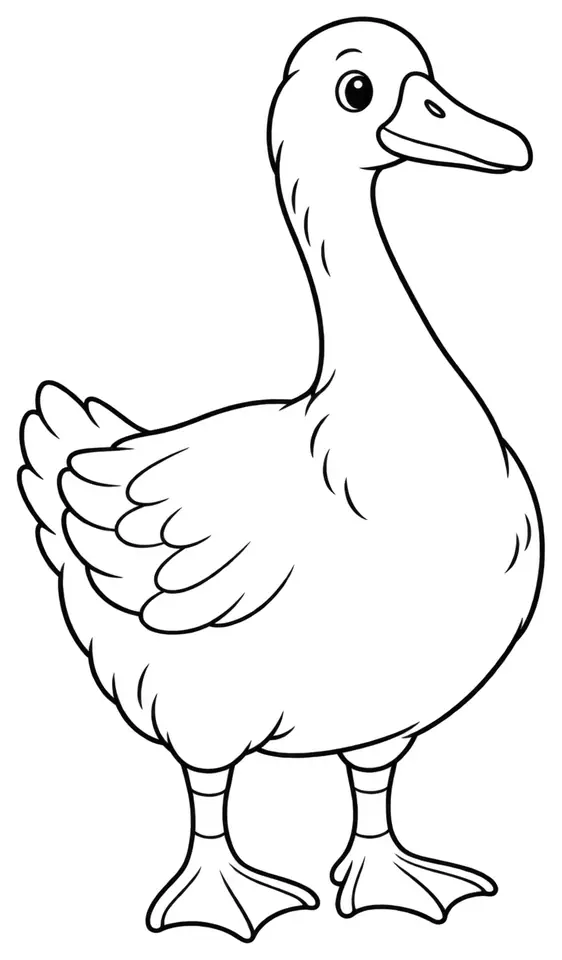 Coloriage de Oie blanche du Poitou : dessin au trait noir à colorier
