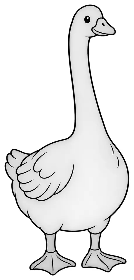 Coloriage de Oie d’Emden : dessin au trait noir à colorier