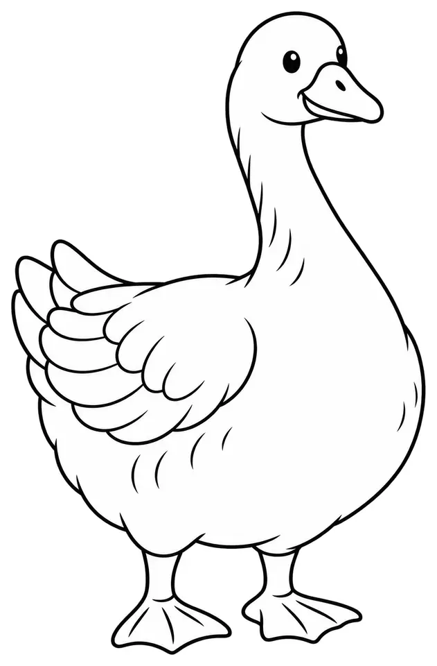 Coloriage de Oie de Diepholz : dessin au trait noir à colorier