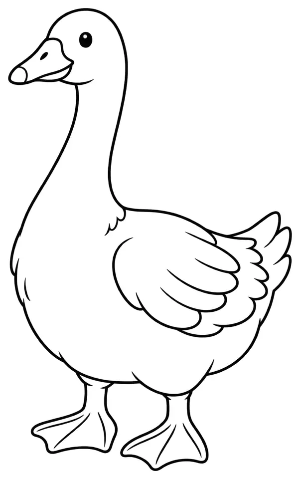 Coloriage de Oie de Lippe : dessin au trait noir à colorier