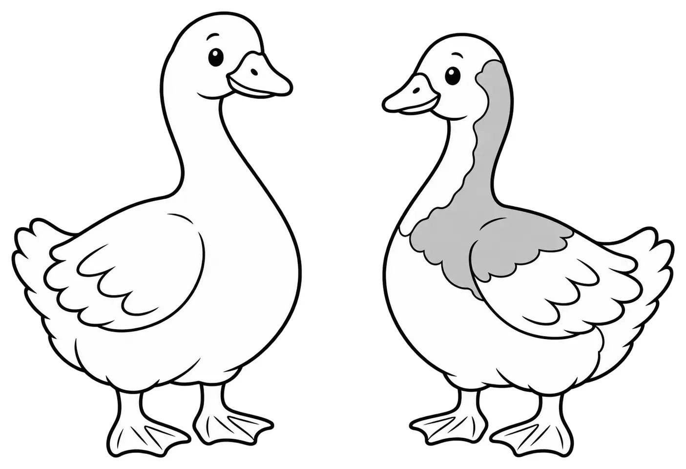 Coloriage de Oie de Shetland : dessin au trait noir à colorier