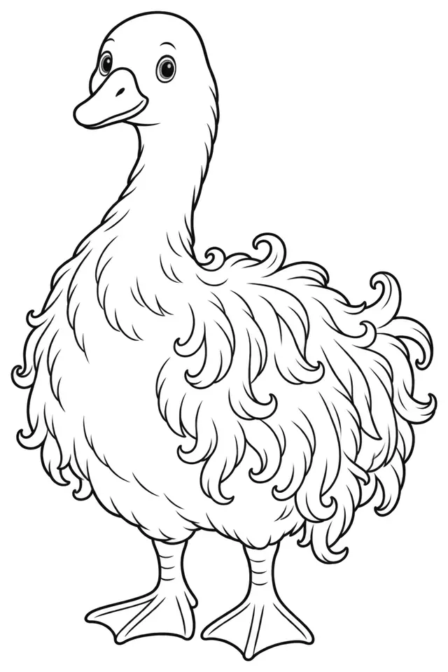 Coloriage de Oie du Danube : dessin au trait noir à colorier