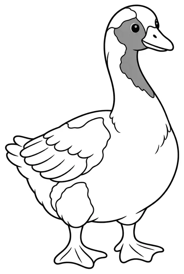 Coloriage de Oie fermière danoise : dessin au trait noir à colorier