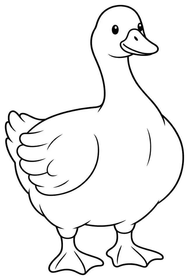 Coloriage de Oie italienne : dessin au trait noir à colorier