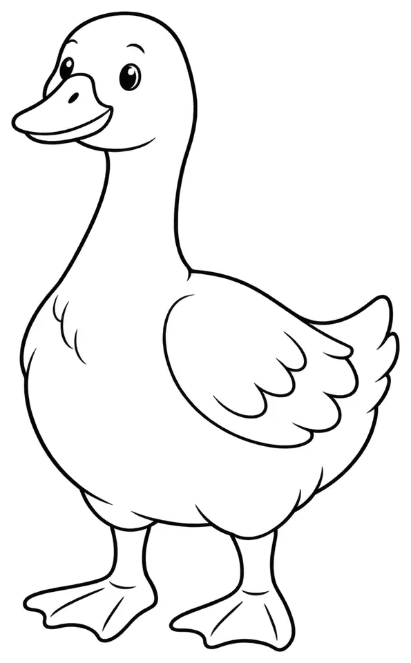 Coloriage de Oie tchèque : dessin au trait noir à colorier