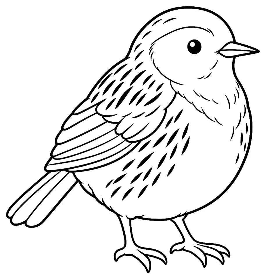 Coloriage de Accenteur mouchet : dessin au trait noir à colorier