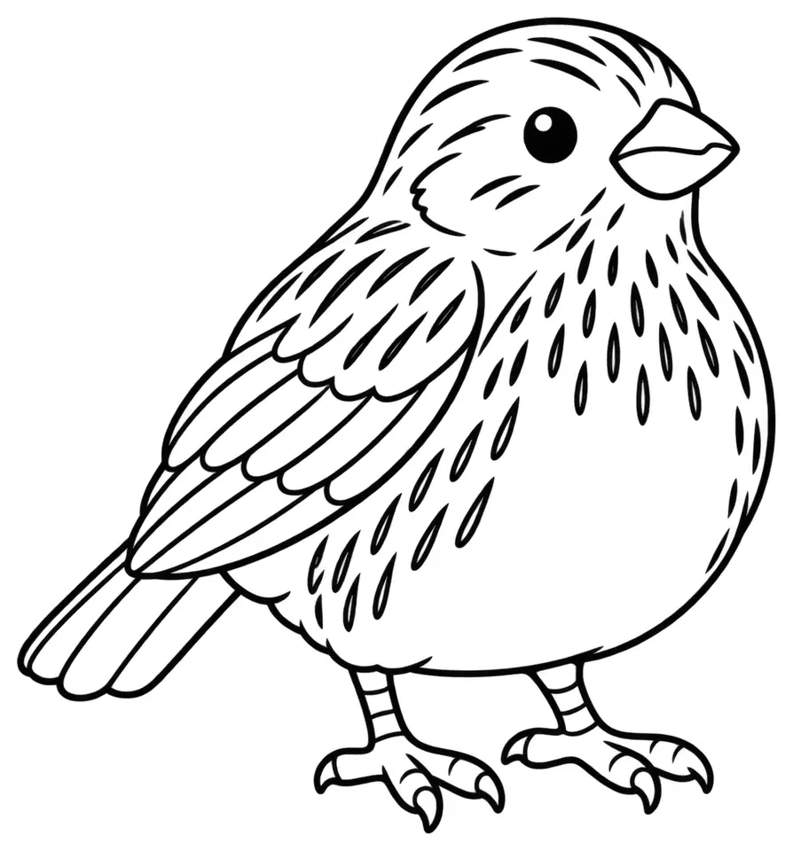 Coloriage de Bruant proyer : dessin au trait noir à colorier
