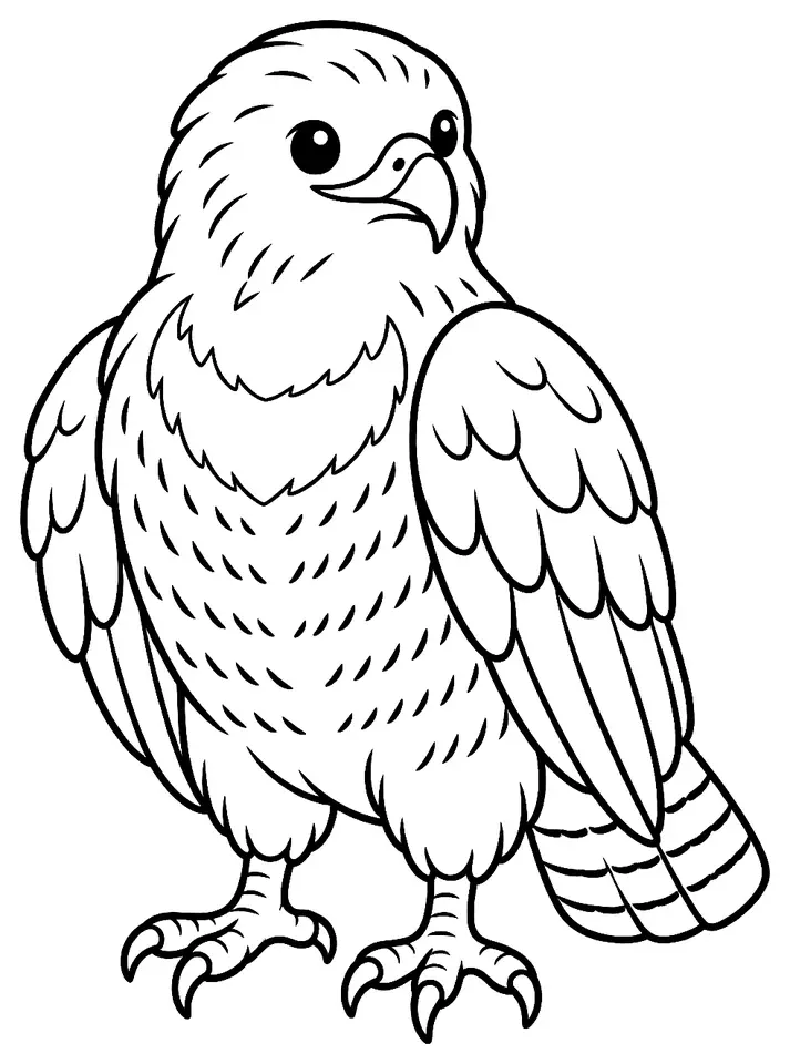 Coloriage de Buse variable : dessin au trait noir à colorier