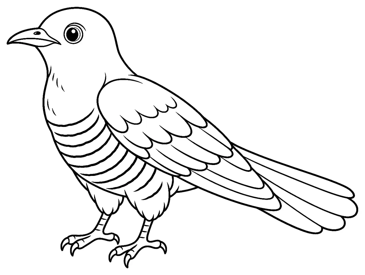 Coloriage de Coucou gris : dessin au trait noir à colorier