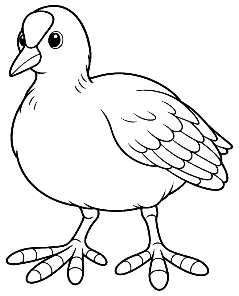 Coloriage de Foulque macroule : dessin au trait noir à colorier