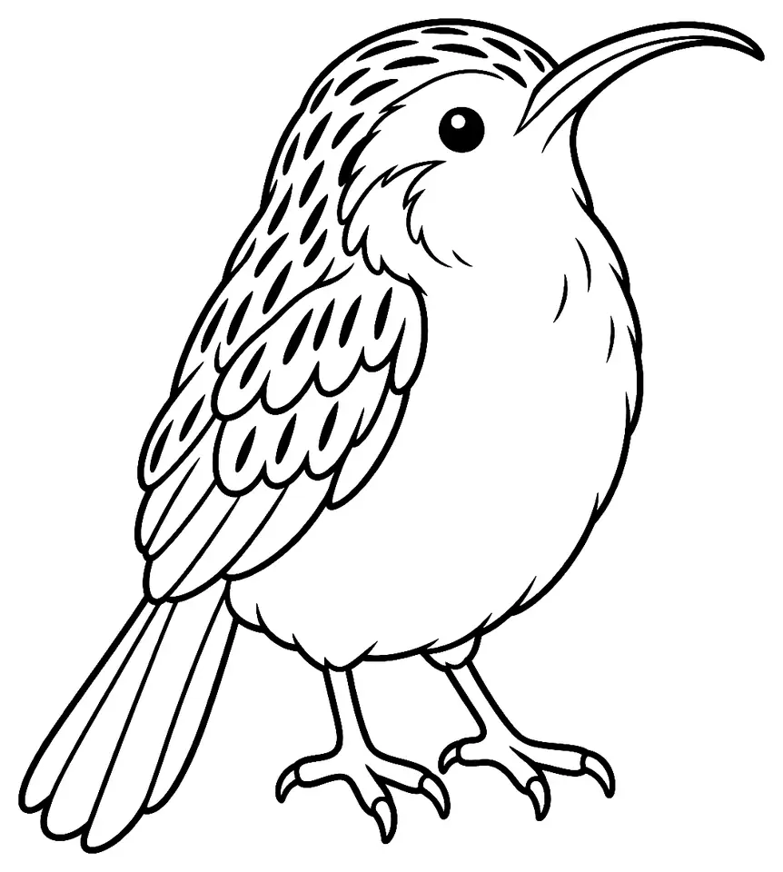 Coloriage de Grimpereau des jardins : dessin au trait noir à colorier