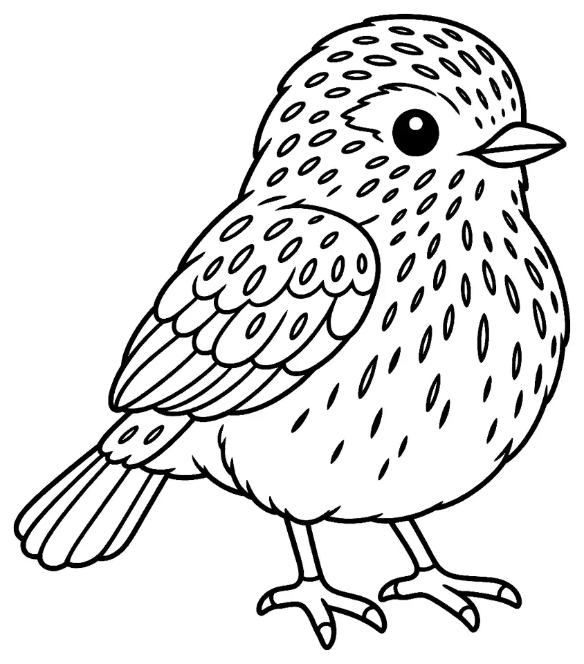 Coloriage de Tarier pâtre : dessin au trait noir à colorier