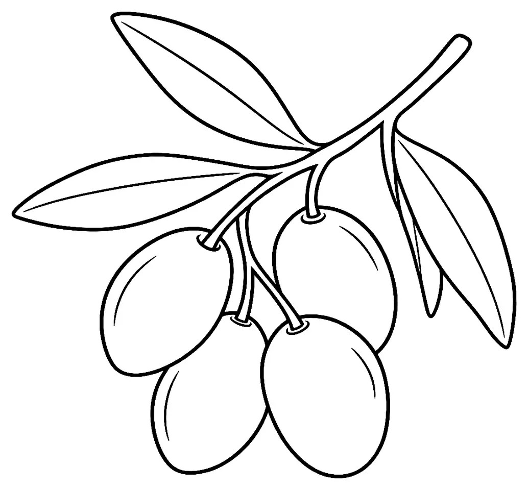 Coloriage de Bouteillan (olive) : dessin au trait noir à colorier