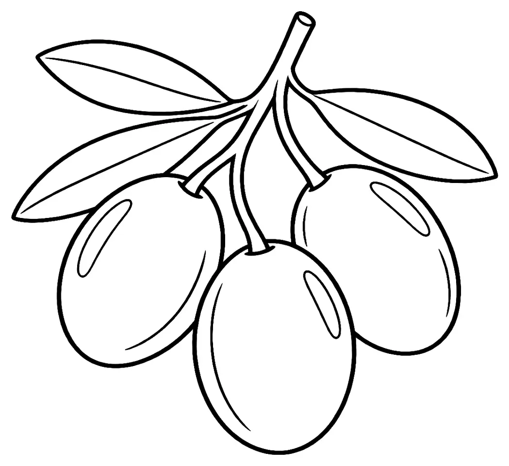 Coloriage de Germaine (olive) : dessin au trait noir à colorier