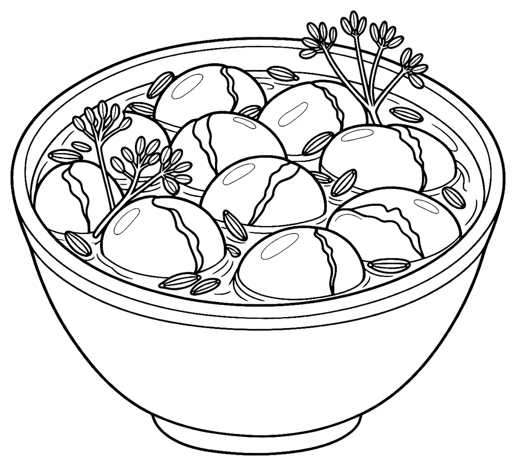 Coloriage de Olives cassées de la vallée des Baux-de-Provence (olive) : dessin au trait noir à colorier