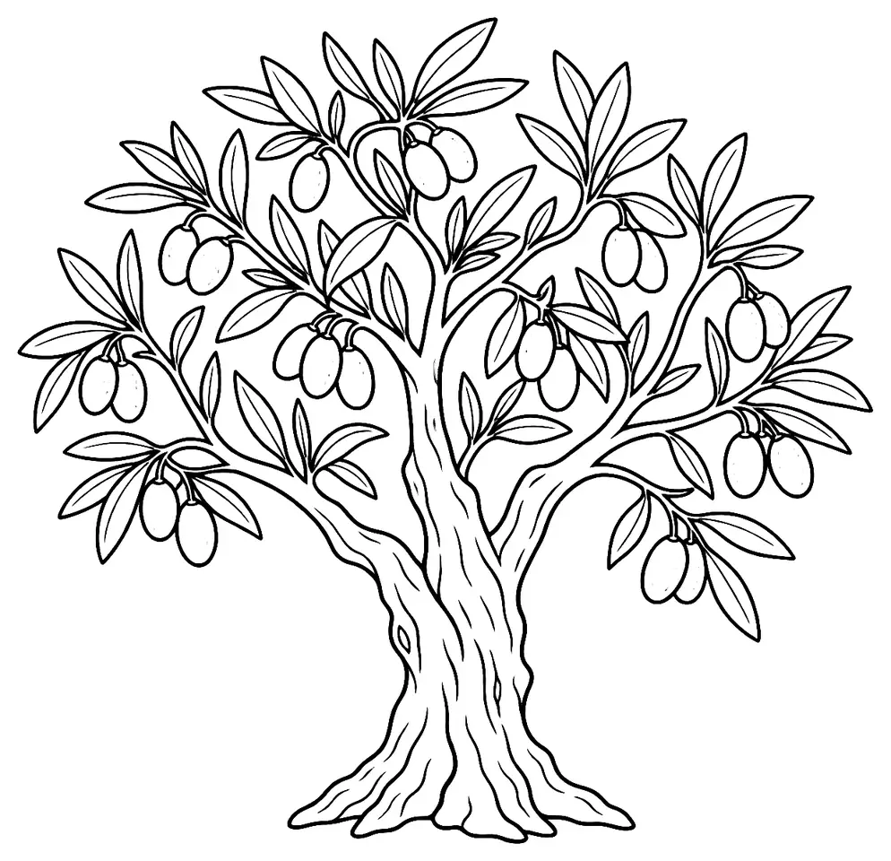 Coloriage de Rougette de Pignan (olive) : dessin au trait noir à colorier
