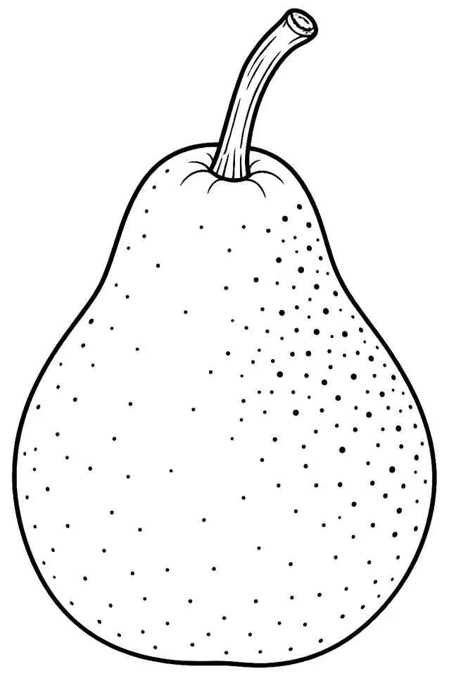 Coloriage de Belle épine du Mas (poire) : dessin au trait noir à colorier