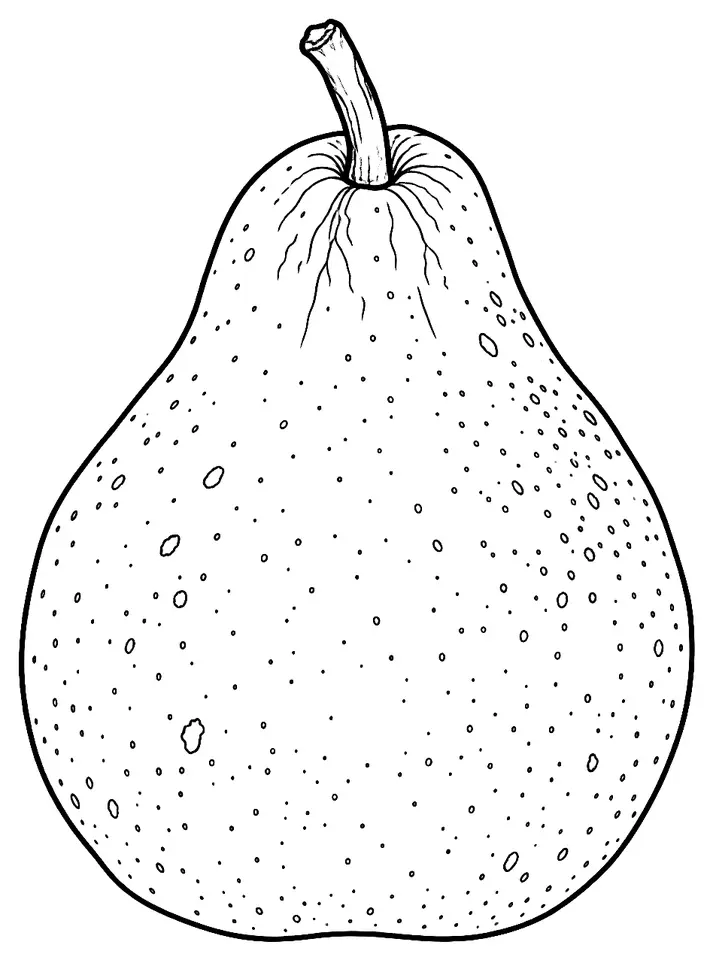 Coloriage de Bergamote Esperen (poire) : dessin au trait noir à colorier