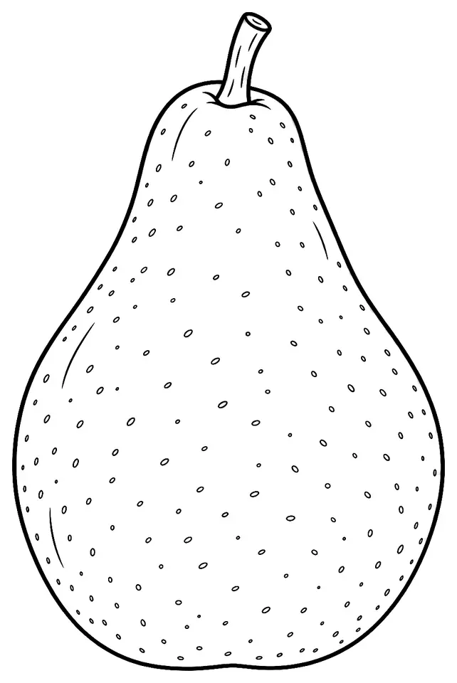 Coloriage de Beurré d’Anjou (poire) : dessin au trait noir à colorier