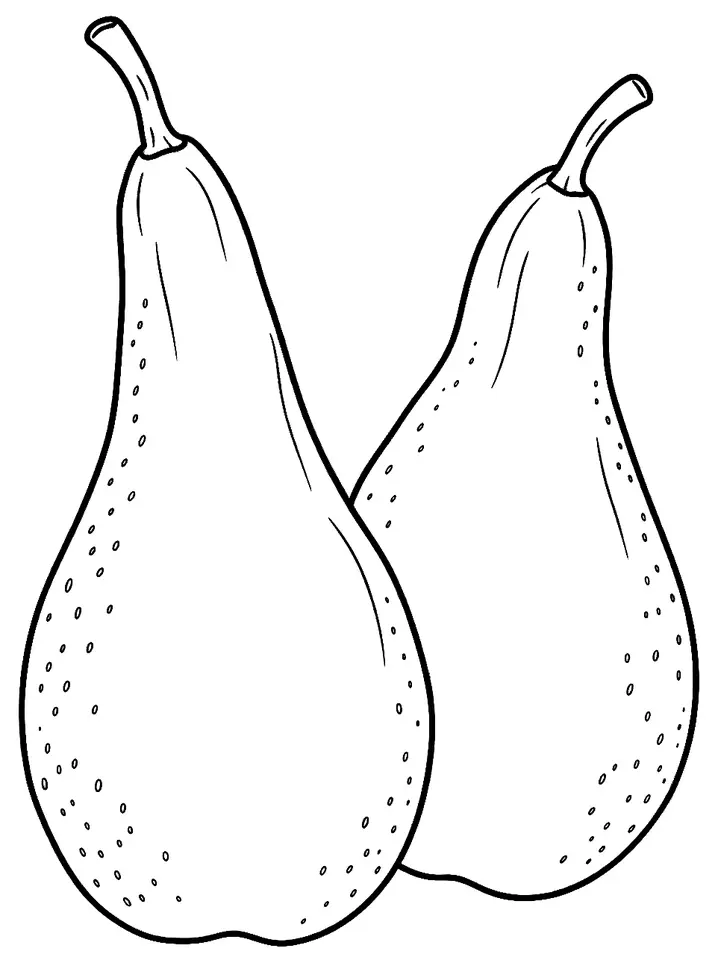 Coloriage de Concorde (poire) : dessin au trait noir à colorier