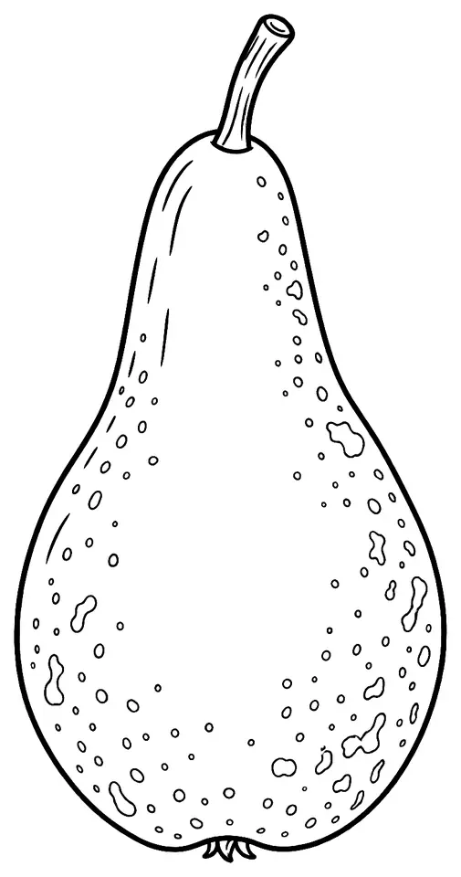 Coloriage de Conférence (poire) : dessin au trait noir à colorier