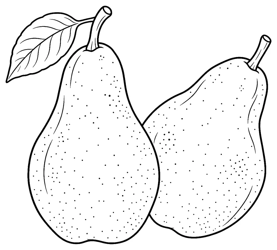 Coloriage de Louise Bonne (poire) : dessin au trait noir à colorier