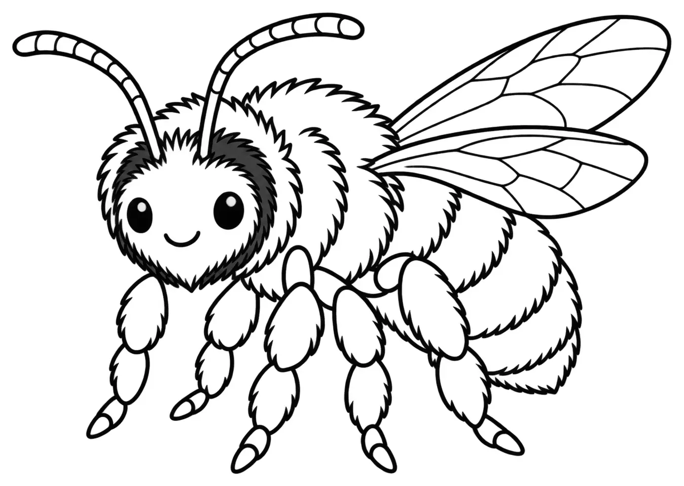 Coloriage de Andrène fauve : dessin au trait noir à colorier