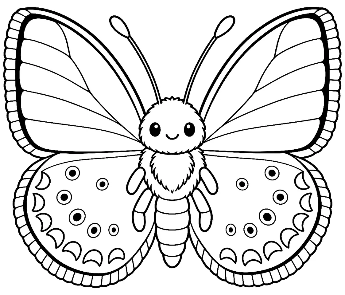 Coloriage de Azuré commun : dessin au trait noir à colorier
