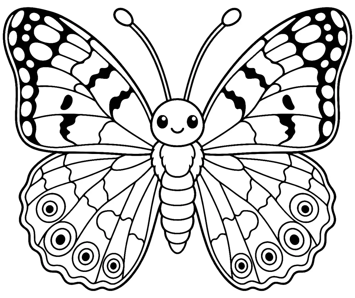 Coloriage de Belle-Dame : dessin au trait noir à colorier