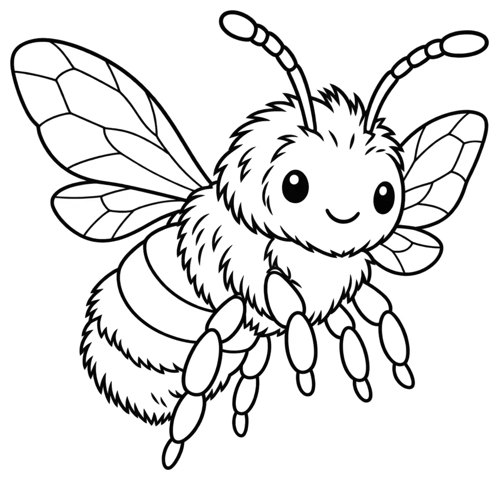 Coloriage de Bourdon des champs : dessin au trait noir à colorier