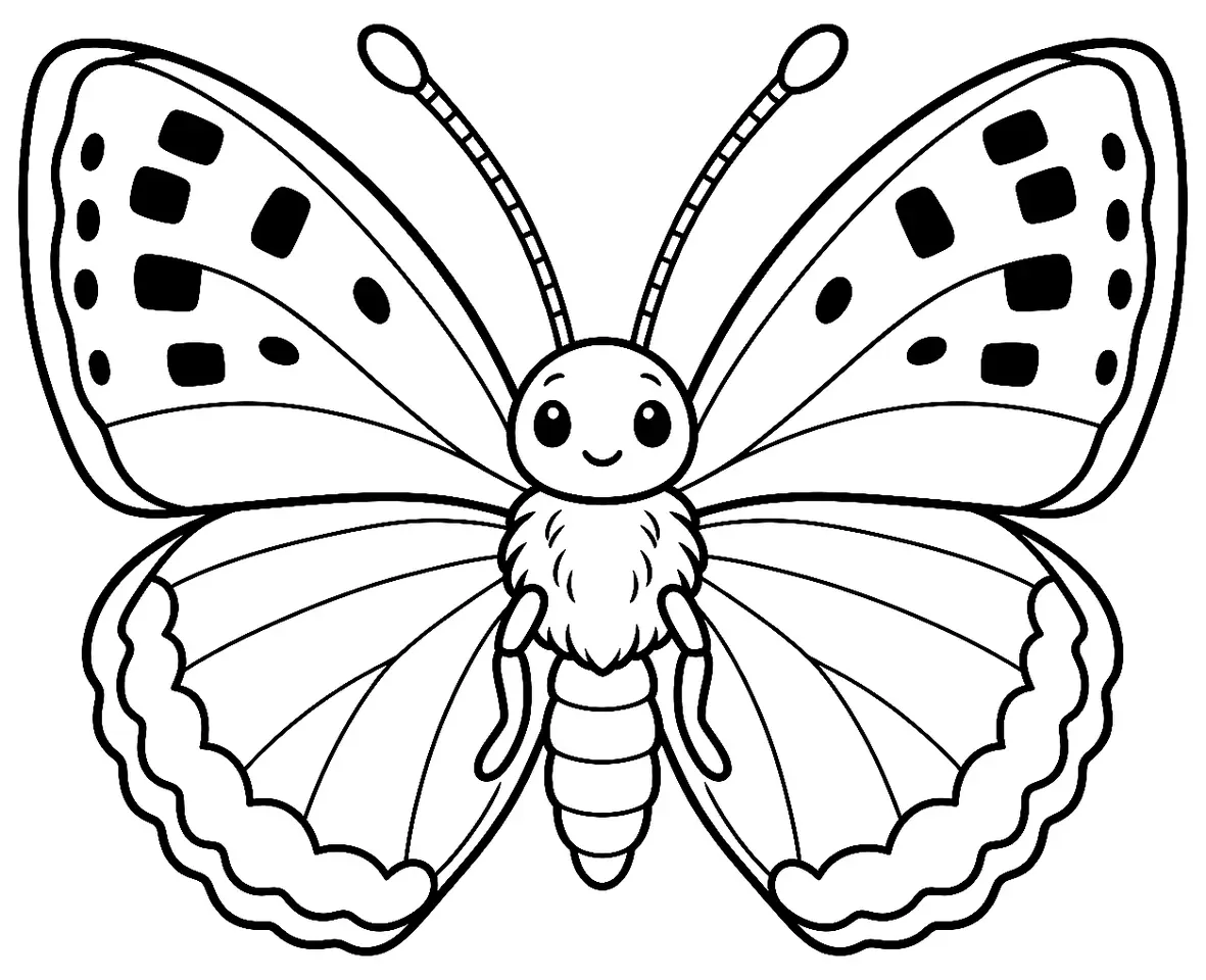 Coloriage de Cuivré commun : dessin au trait noir à colorier
