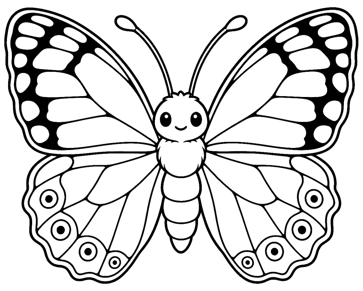 Coloriage de Demi-deuil : dessin au trait noir à colorier