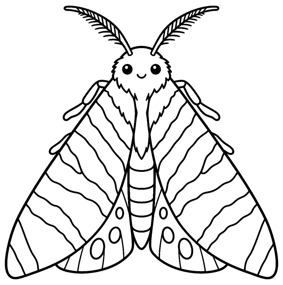 Coloriage de Écaille chinée : dessin au trait noir à colorier