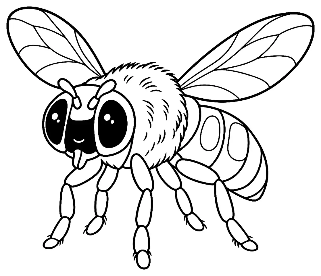 Coloriage de Éristale gluante : dessin au trait noir à colorier