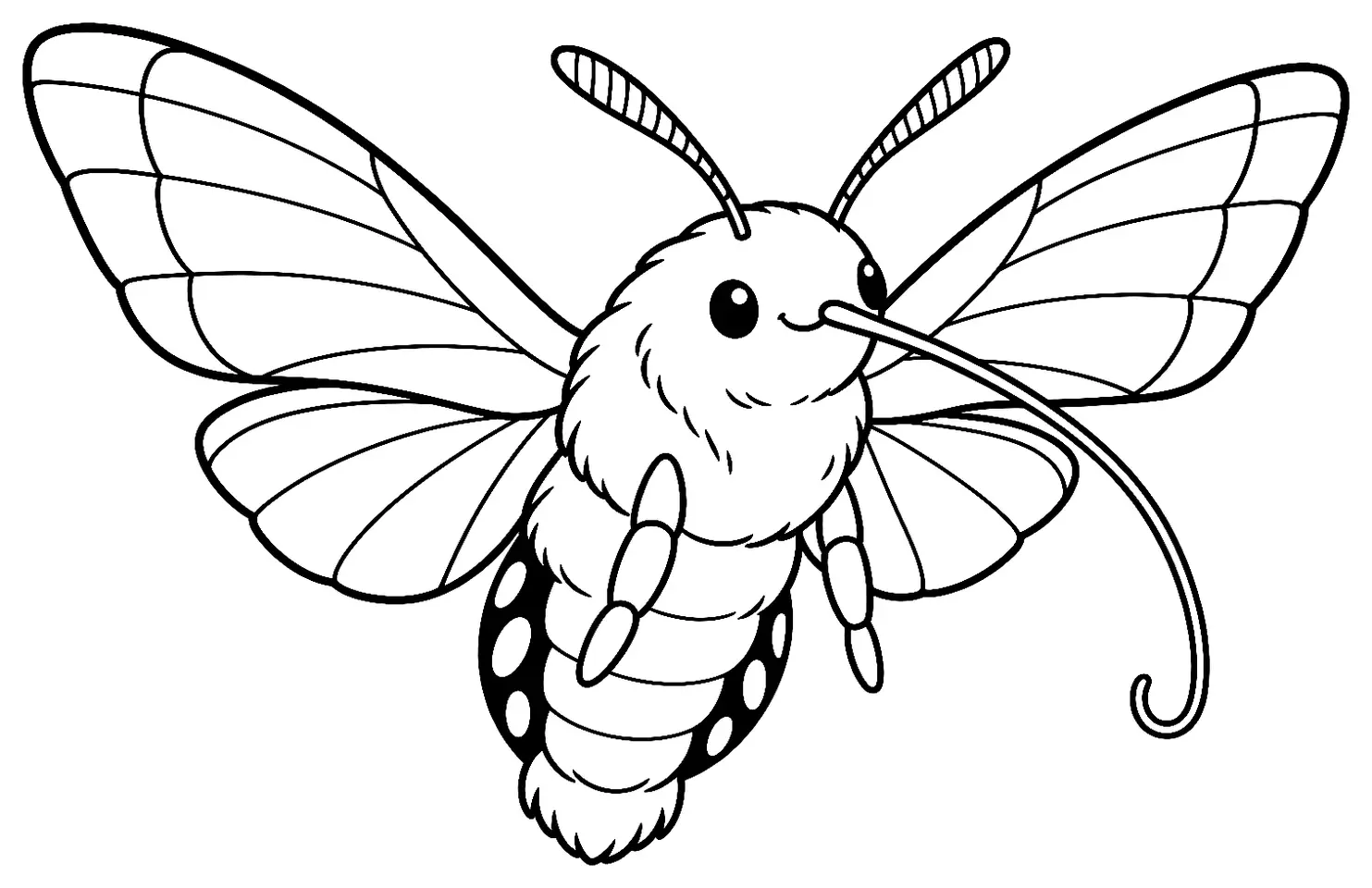 Coloriage de Moro-sphinx : dessin au trait noir à colorier